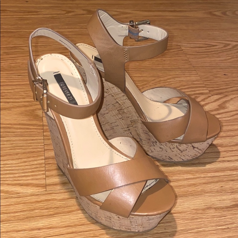 Forever 21 Tan Wedges
